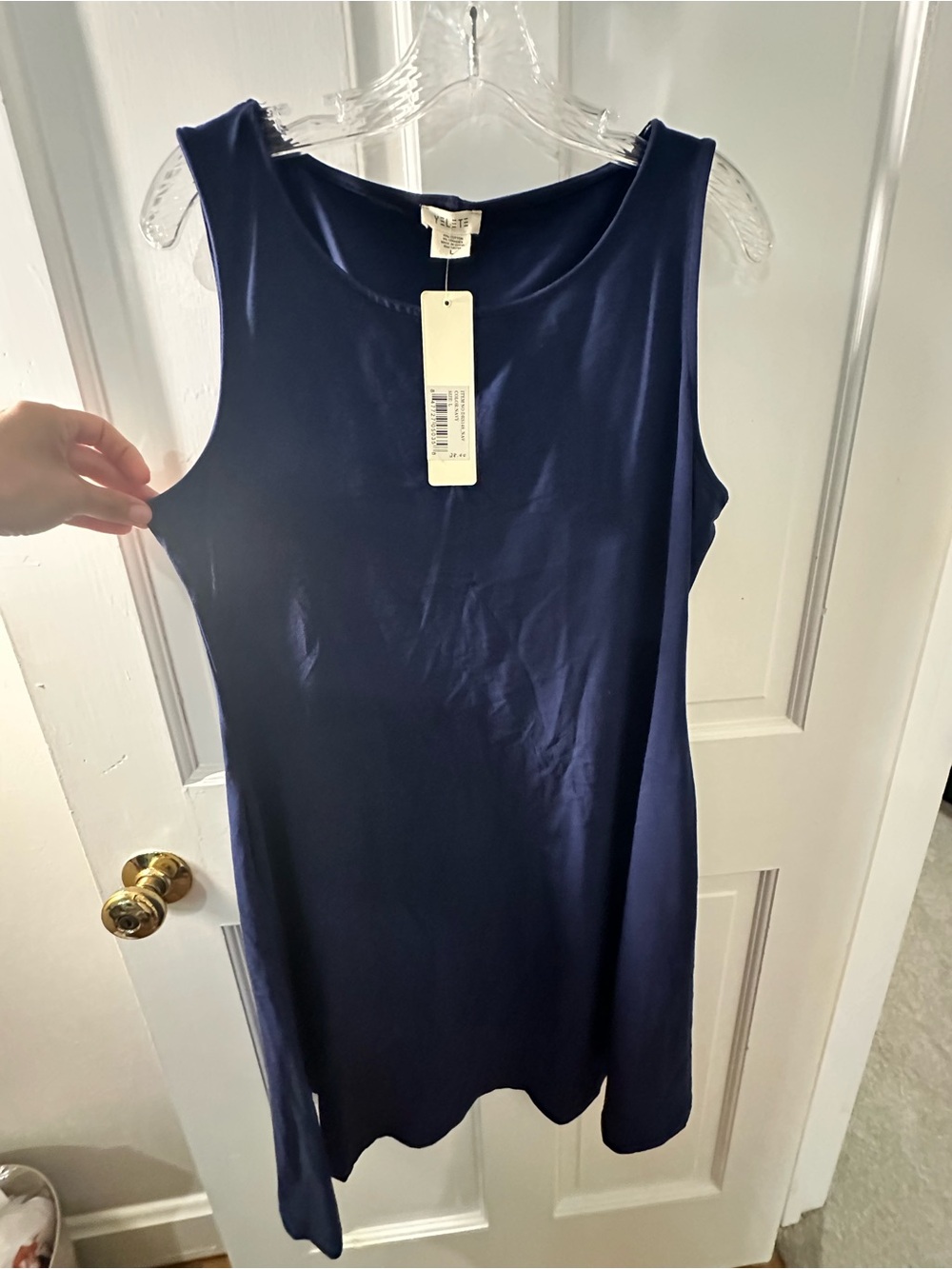 Yelete Sleeveless Navy A-Line Dress